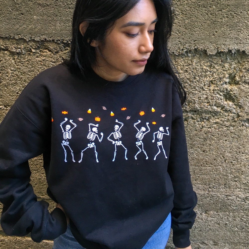Halloween Skeleton Crewneck (Unisex) - Picture 2 of 4